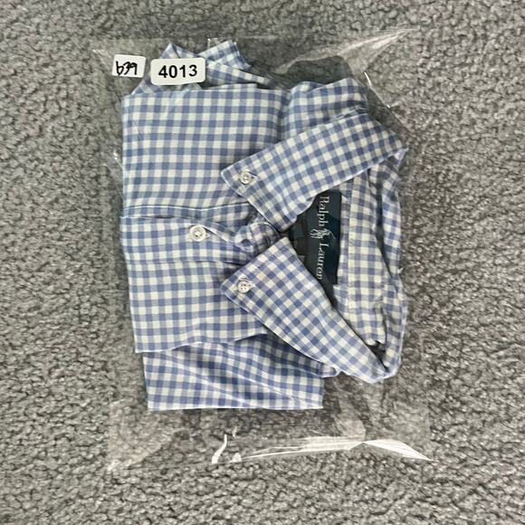 Ralph Lauren Polo Shirt Mens XL Blue Gingham Classic lightweight Stretch - Picture 12 of 12